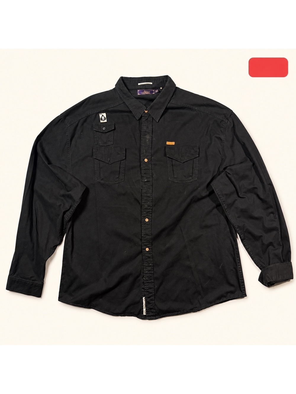 Akoo Black Graphic Button-Up Shirt 5XL